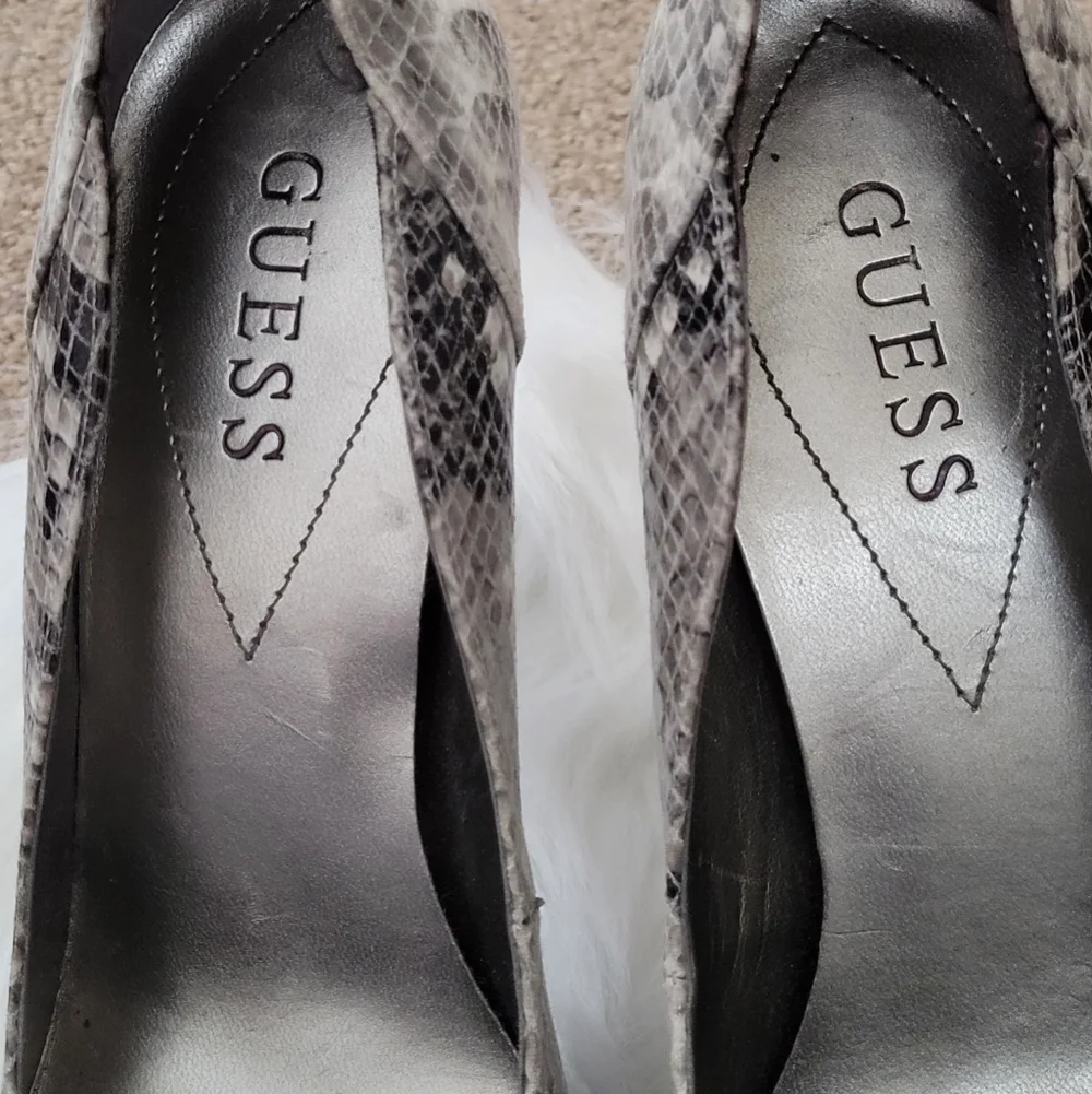 Guess Gwynn Snake Print Platform Heels